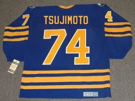 TARO TSUJIMOTO Buffalo Sabres 1970’s CCM Vintage Throwback Away NHL Hockey Jersey 