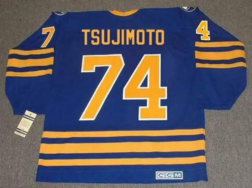 TARO TSUJIMOTO Buffalo Sabres 1970’s CCM Vintage Throwback Away NHL Hockey Jersey 