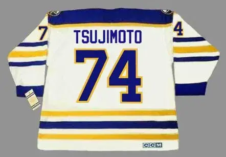 TARO TSUJIMOTO Buffalo Sabres 1970’s CCM Vintage Throwback Home NHL Hockey Jersey 