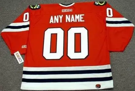CHICAGO BLACKHAWKS 1990’s Throwback CCM Jersey Customized “Any Name & Number(s)” 