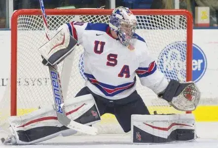 JAKE OETTINGER 2018 USA Nike Throwback Hockey Jersey 
