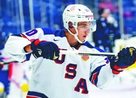 LANE HUTSON 2022 USA Nike Throwback Hockey Jersey 
