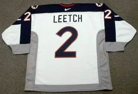BRIAN LEETCH 1998 USA Nike Olympic Throwback Hockey Jersey 