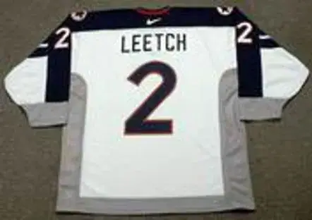 BRIAN LEETCH 1998 USA Nike Olympic Throwback Hockey Jersey 