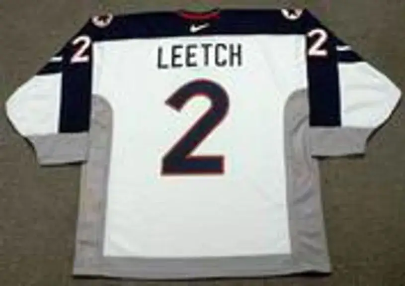 BRIAN LEETCH 1998 USA Nike Olympic Throwback Hockey Jersey 