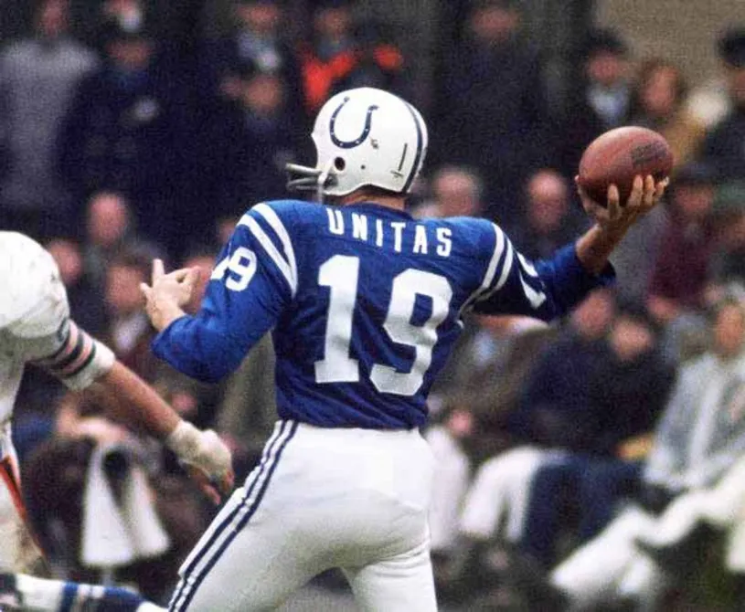 JOHNNY UNITAS Baltimore Colts 1970 Throwback Home NFL Football Jersey 