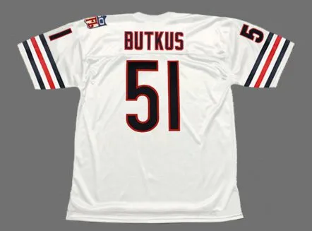 DICK BUTKUS Chicago Bears 1969 Away Throwback NFL Football Jersey 