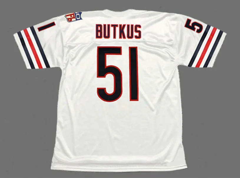 DICK BUTKUS Chicago Bears 1969 Away Throwback NFL Football Jersey 