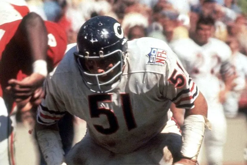 DICK BUTKUS Chicago Bears 1969 Away Throwback NFL Football Jersey 