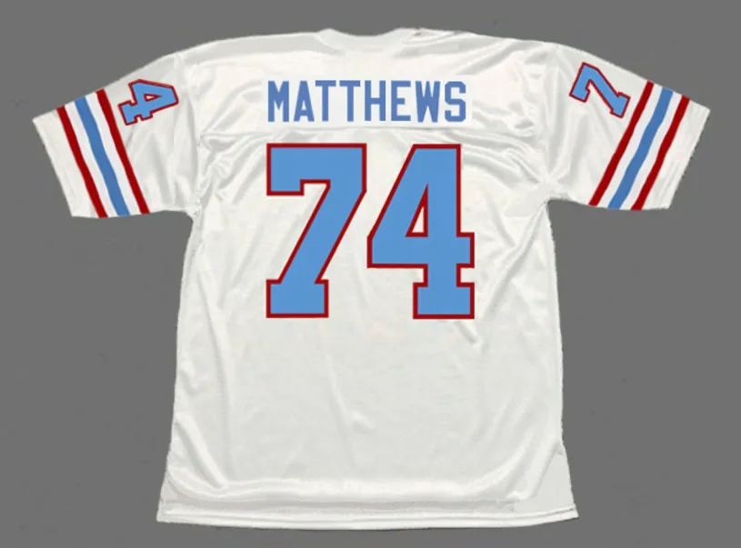 BRUCE MATTHEWS Houston Oilers 1988 Throwback NFL Football Jersey 