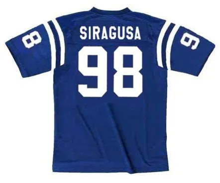 TONY SIRAGUSA Indianapolis Colts 1992 Throwback Home NFL Football Jersey 