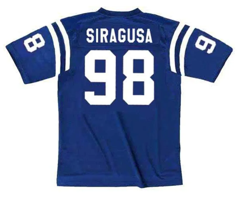 TONY SIRAGUSA Indianapolis Colts 1992 Throwback Home NFL Football Jersey 