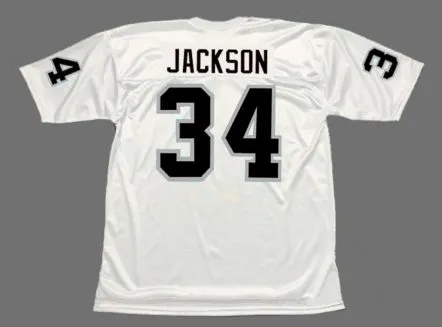 BO JACKSON Los Angeles Raiders 1987 Away NFL Football Throwback Jersey 