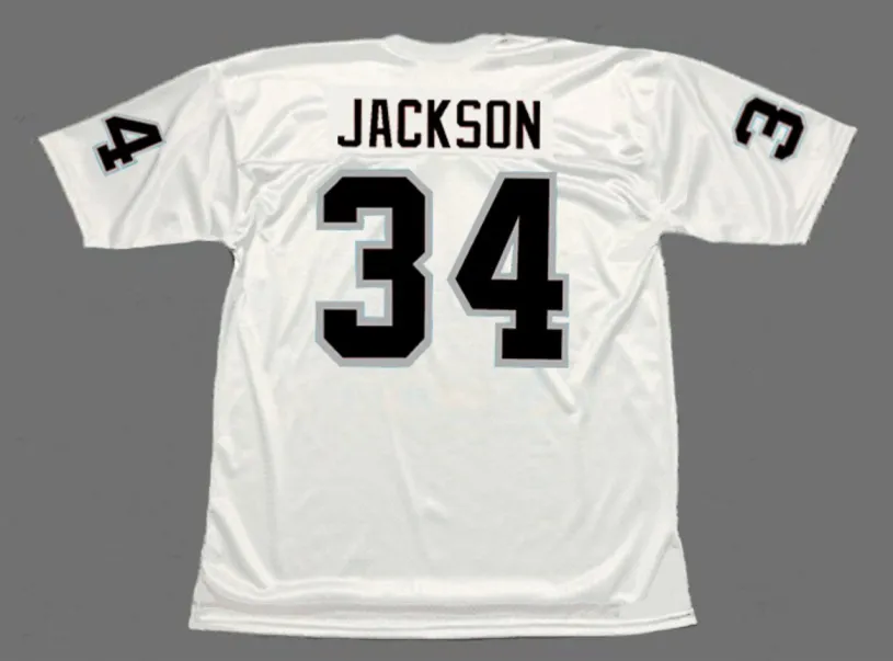 BO JACKSON Los Angeles Raiders 1987 Away NFL Football Throwback Jersey 