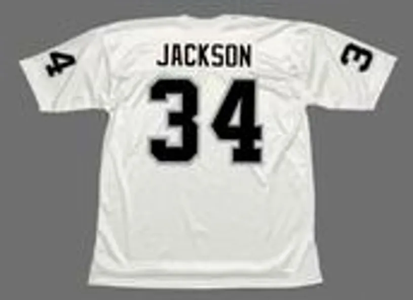 BO JACKSON Los Angeles Raiders 1987 Away NFL Football Throwback Jersey 