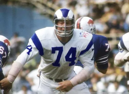 MERLIN OLSEN Los Angeles Rams 1969 Throwback NFL Football Jersey 