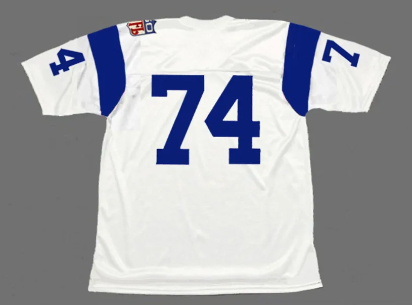 MERLIN OLSEN Los Angeles Rams 1969 Throwback NFL Football Jersey 