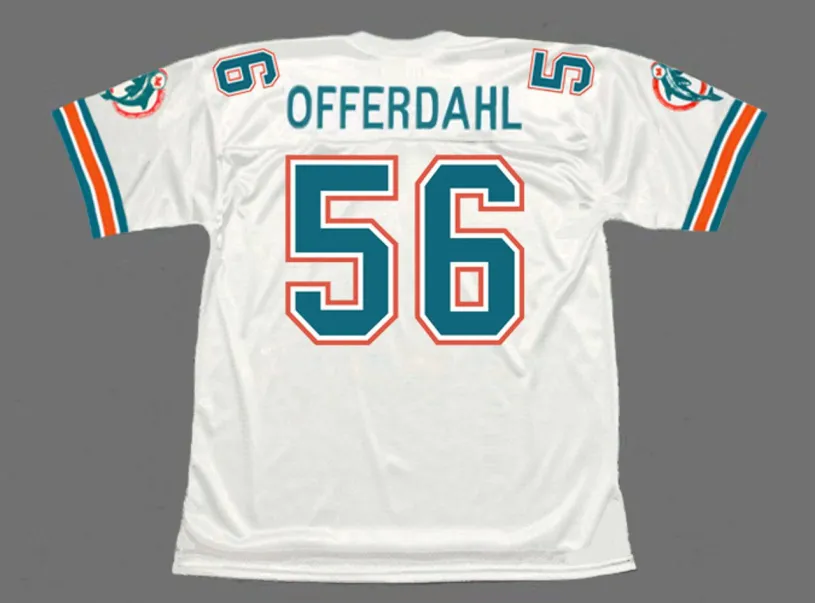 JOHN OFFERDAHL Miami Dolphins 1988 Throwback NFL Football Jersey 