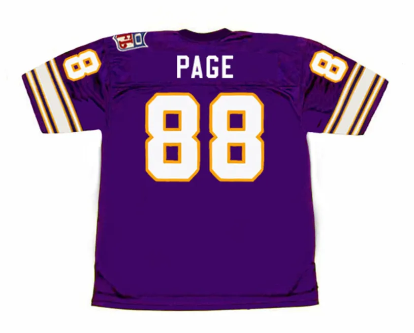 ALAN PAGE Minnesota Vikings 1969 Throwback Home NFL Football Jersey 