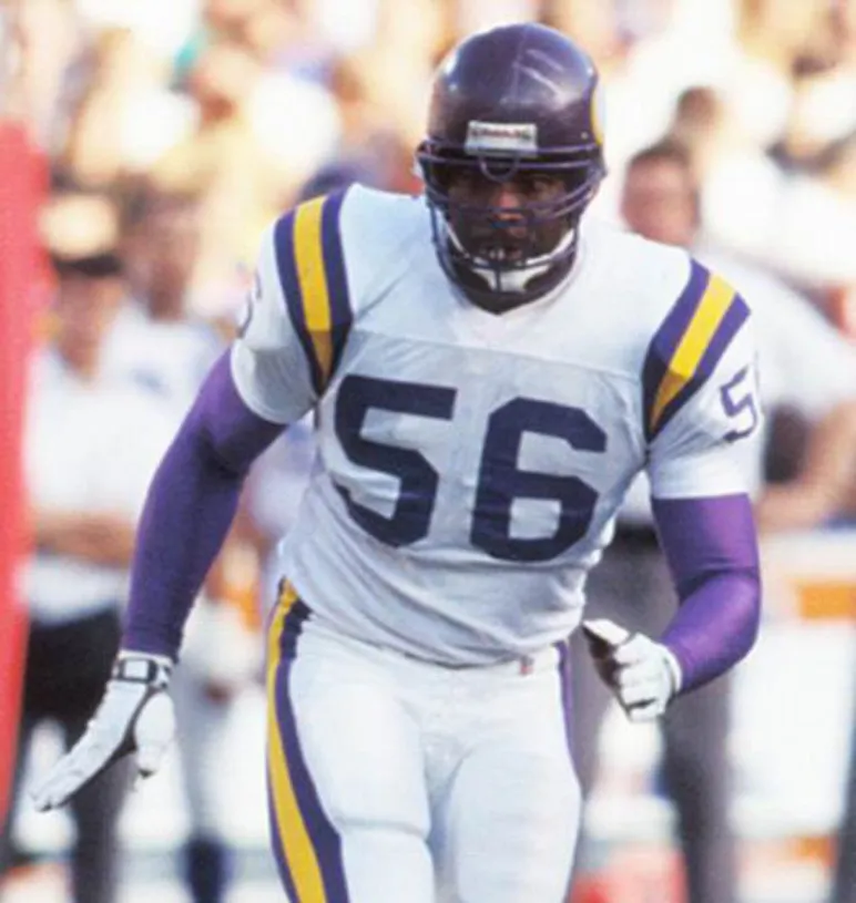 CHRIS DOLEMAN Minnesota Vikings 1990 Away Throwback NFL Football Jersey 