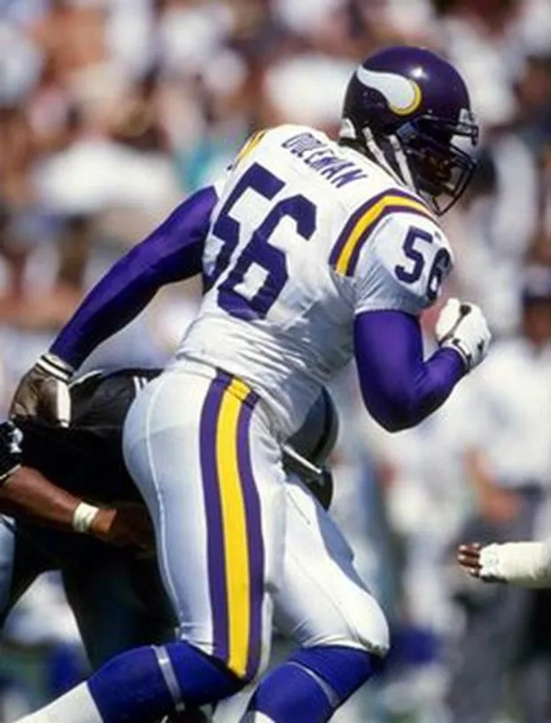 CHRIS DOLEMAN Minnesota Vikings 1990 Away Throwback NFL Football Jersey 