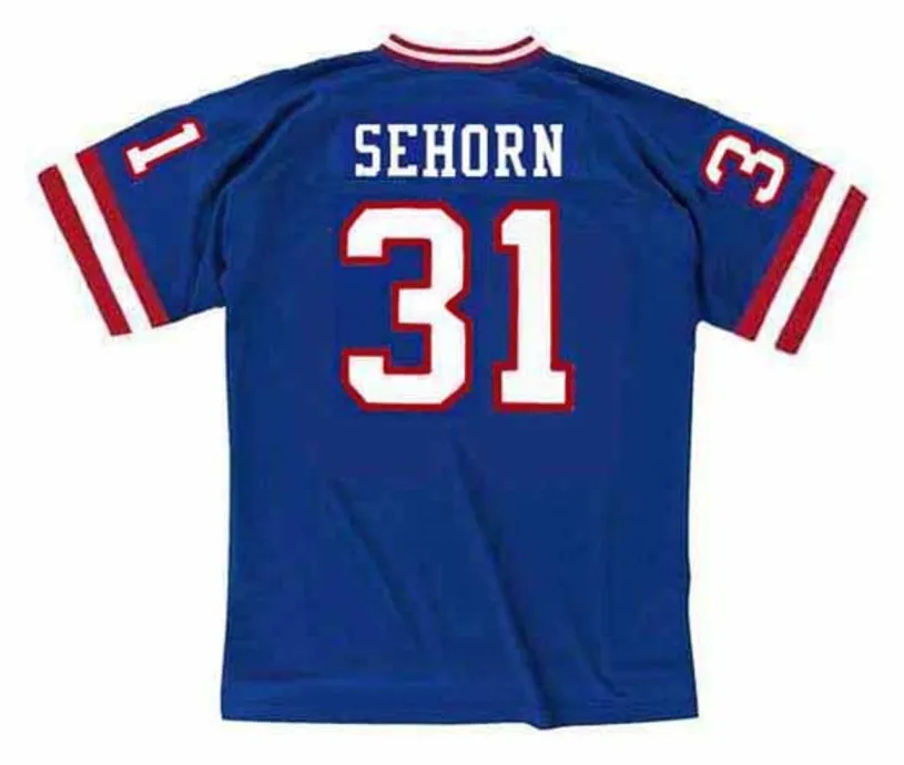 JASON SEHORN New York Giants 1997 Throwback Home NFL Football Jersey 