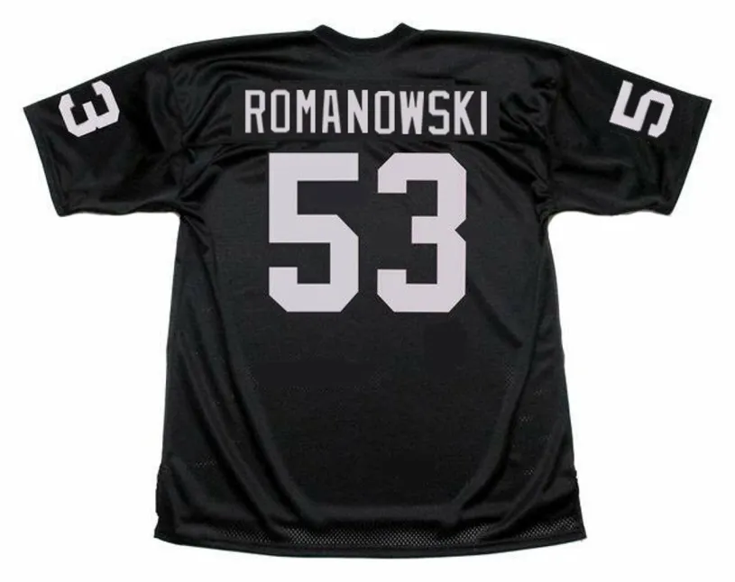 BILL ROMANOWSKI Oakland Raiders 2002 Home Throwback NFL Football Jersey 