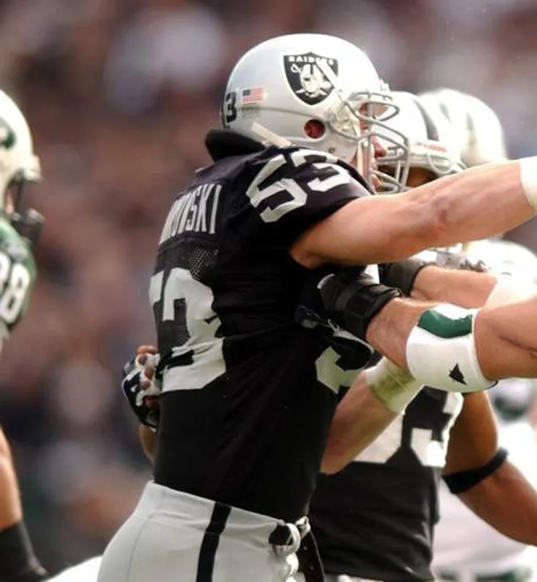 BILL ROMANOWSKI Oakland Raiders 2002 Home Throwback NFL Football Jersey 