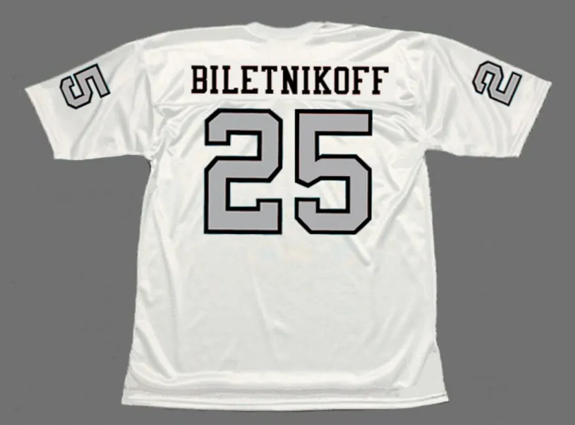 FRED BILETNIKOFF Oakland Raiders 1970 Away Throwback NFL Football Jersey 