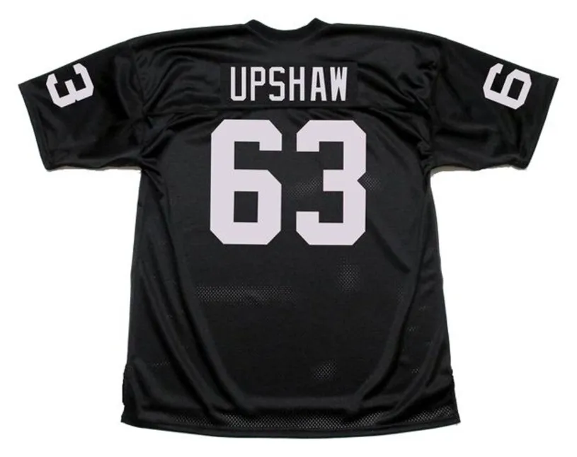 GENE UPSHAW Oakland Raiders 1976 Throwback Home NFL Football Jersey 
