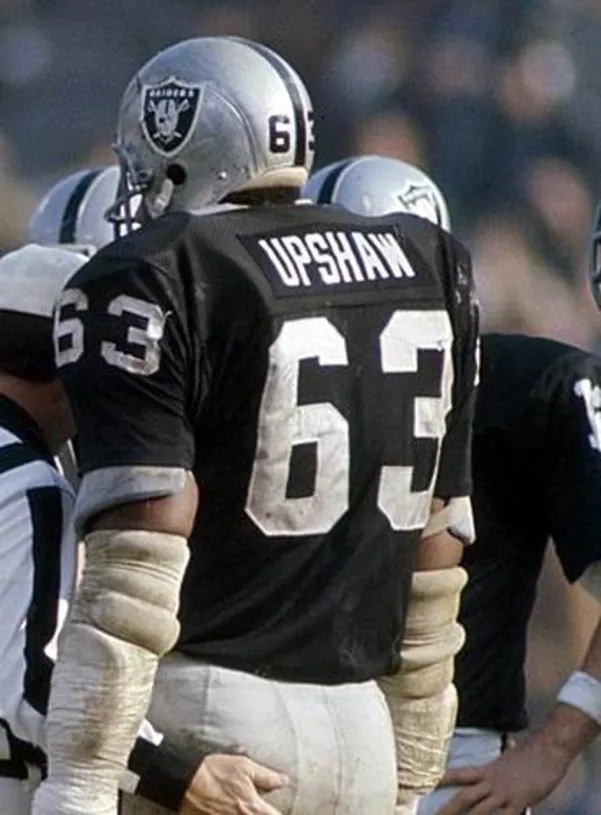 GENE UPSHAW Oakland Raiders 1976 Throwback Home NFL Football Jersey 
