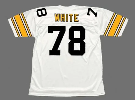 DWIGHT WHITE Pittsburgh Steelers 1975 Away NFL Football Throwback Jersey 