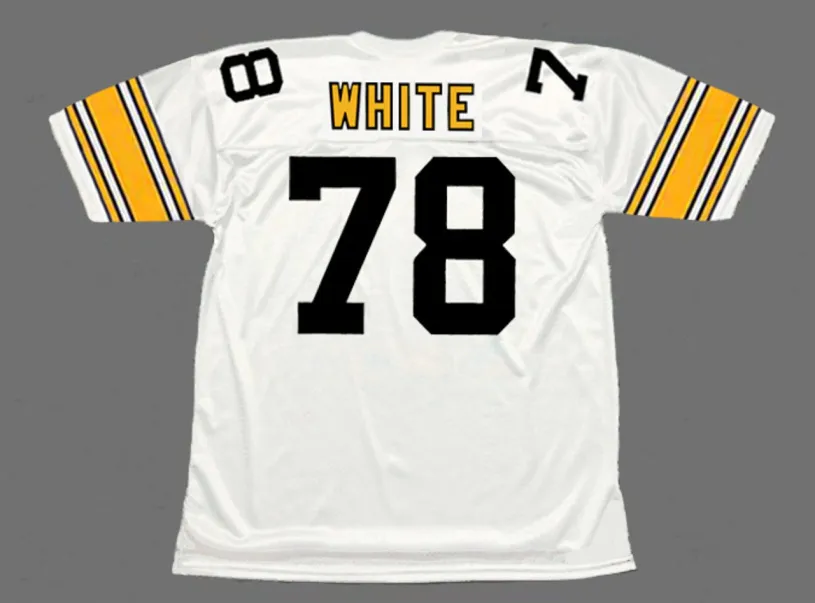 DWIGHT WHITE Pittsburgh Steelers 1975 Away NFL Football Throwback Jersey 
