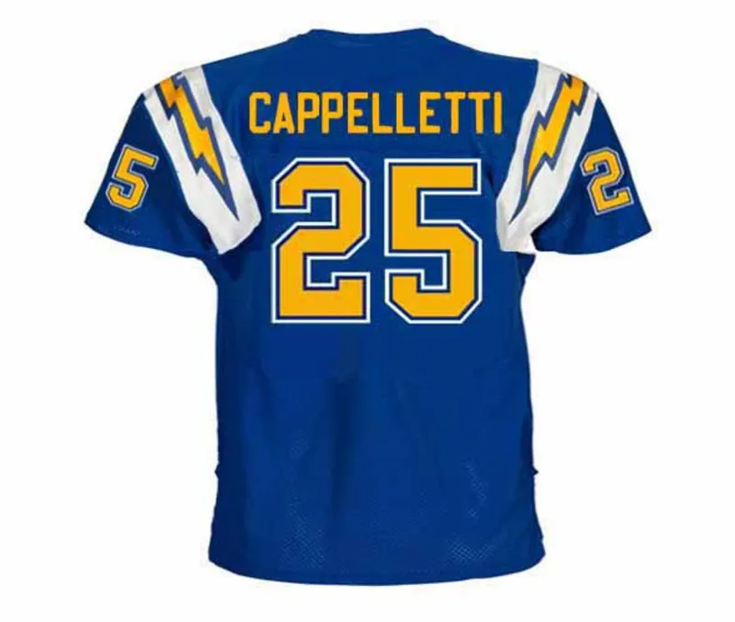 JOHN CAPPELLETTI San Diego Chargers 1981 Throwback NFL Football Jersey 