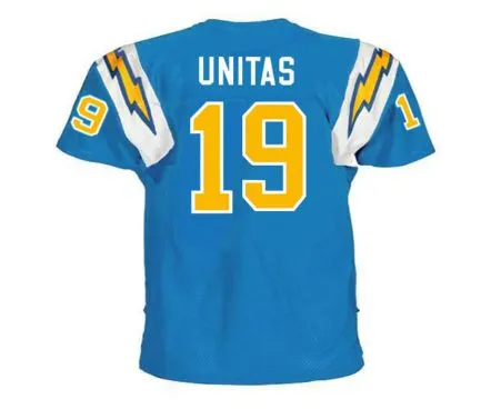 JOHNNY UNITAS San Diego Chargers 1973 Throwback NFL Football Jersey 