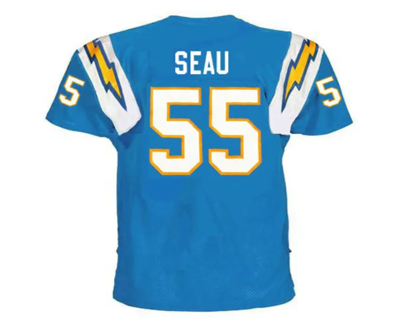 JUNIOR SEAU San Diego Chargers 1994 Throwback Home NFL Football Jersey 