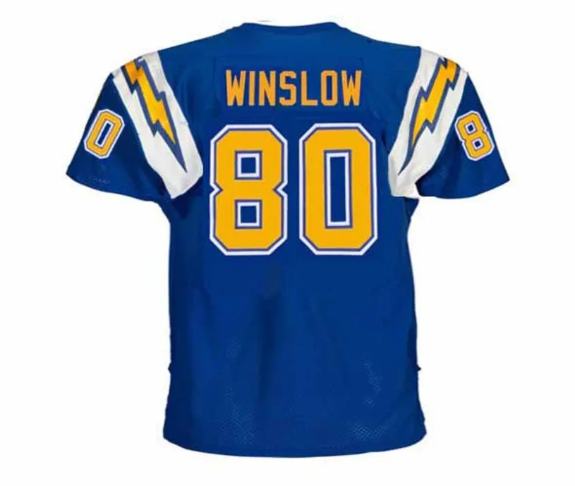 KELLEN WINSLOW San Diego Chargers 1982 Throwback NFL Football Jersey 
