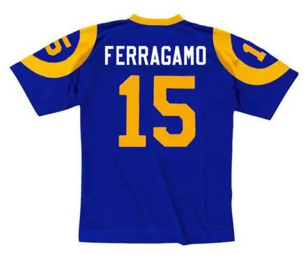 VINCE FERRAGAMO Los Angeles Rams 1979 Throwback NFL Football Jersey 