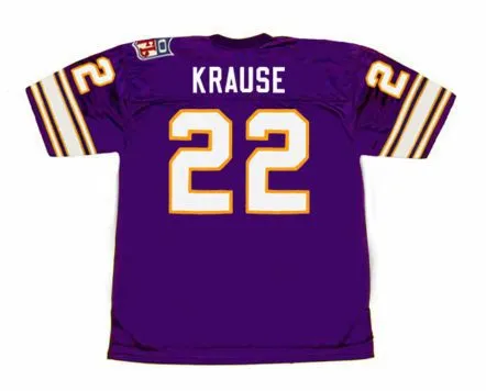 PAUL KRAUSE Minnesota Vikings 1969 Throwback Home NFL Football Jersey 