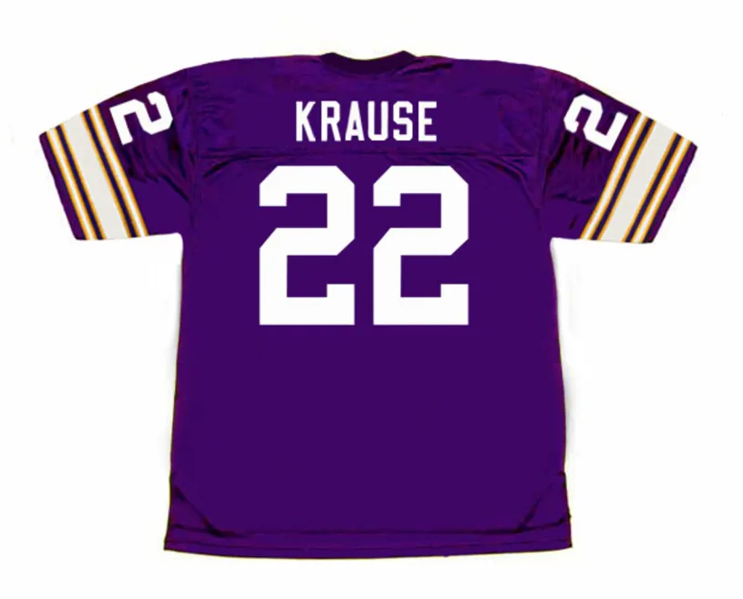 PAUL KRAUSE Minnesota Vikings 1975 Home Throwback NFL Football Jersey 