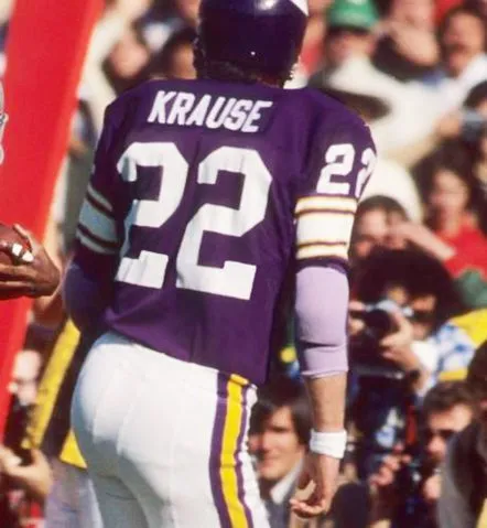 PAUL KRAUSE Minnesota Vikings 1975 Home Throwback NFL Football Jersey 
