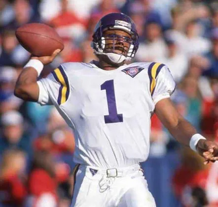 WARREN MOON Minnesota Vikings 1994 Throwback Away NFL Football Jersey 