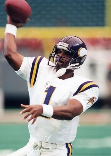 WARREN MOON Minnesota Vikings 1996 Away Throwback NFL Football Jersey 