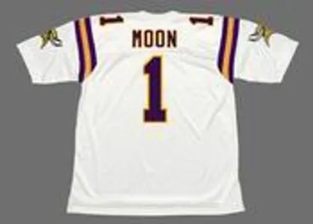 WARREN MOON Minnesota Vikings 1996 Away Throwback NFL Football Jersey 