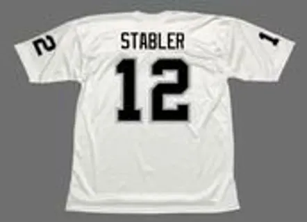KEN STABLER Oakland Raiders 1976 Away Throwback NFL Football Jersey 