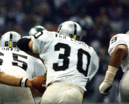 MARK VAN EEGHEN Oakland Raiders 1976 Away Throwback NFL Football Jersey 