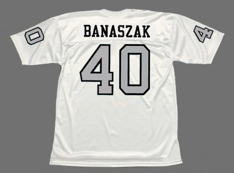 PETE BANASZAK Oakland Raiders 1970 Away Throwback NFL Football Jersey 