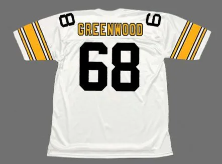 LC GREENWOOD Pittsburgh Steelers 1975 Away NFL Football Throwback Jersey 