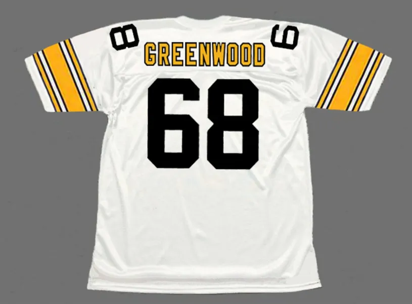 LC GREENWOOD Pittsburgh Steelers 1975 Away NFL Football Throwback Jersey 