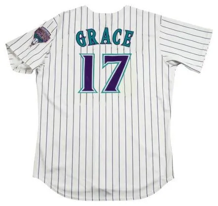 MARK GRACE Arizona Diamondbacks 2001 Majestic Throwback Home Baseball Jersey 